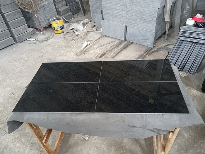 polished black granite