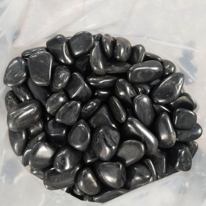 polished black pebble stone