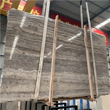Jubin Dinding Batu Marmar Asli Titanium Perak Gelap Kelabu Travertino Travertine